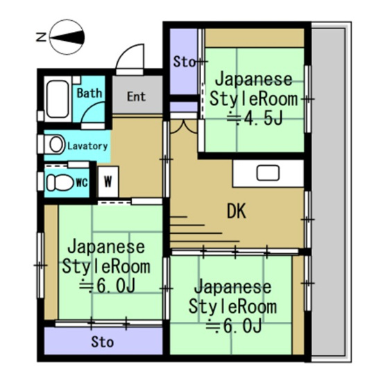 【間取り】 | ビレッジハウス中川原2号棟