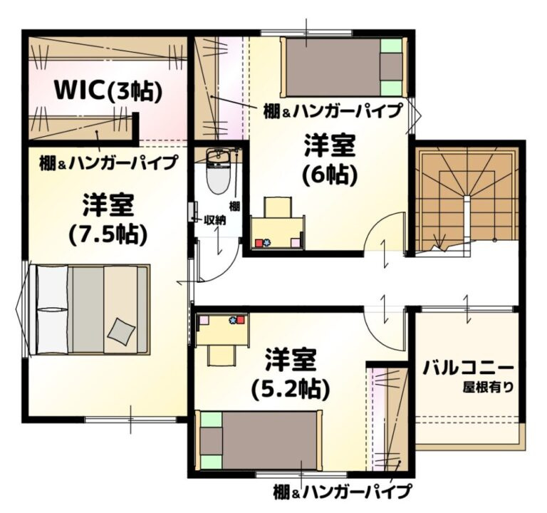 LAVIE南久米2601の間取り|2階