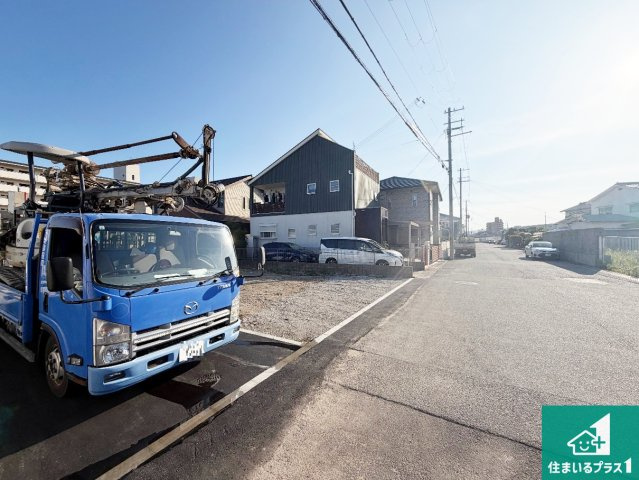 姫路市網干区新在家　第5期　新築一戸建ての前面道路含む現地写真|周辺は落ち着いた街並みの住宅地！子育てがしやすい住環境です！まだ未完成ですが、現地でしかわからない事もございます。是非一度ご覧ください。