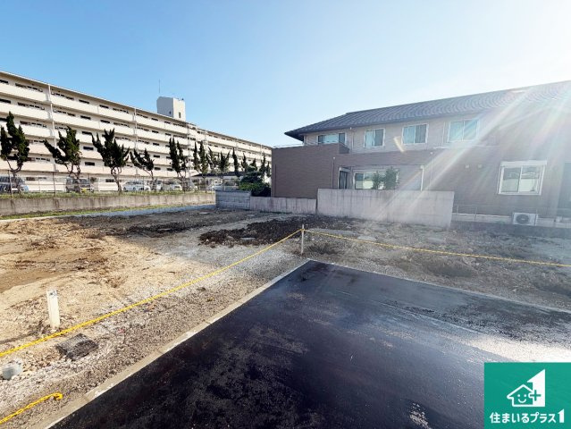 姫路市網干区新在家　第5期　新築一戸建ての外観|周辺は落ち着いた街並みの住宅地！子育てがしやすい住環境です！まだ未完成ですが、現地でしかわからない事もございます。是非一度ご覧ください。