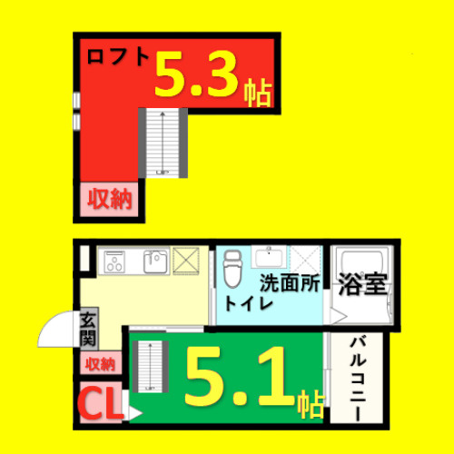 ヴィレッタ大正町(ヴィレッタタイショウチョウ)　名古屋市賃貸　仲介手数料無料の間取り