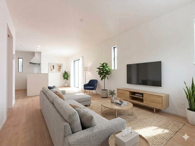 八潮市　鶴ケ曽根　新築戸建　全3棟の居間・リビング|施工例です