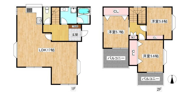 【間取り】 | 五月ケ丘中古戸建