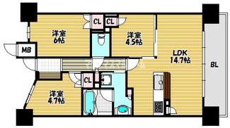 【間取り】 | ファインレジデンス住道駅前