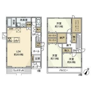 和合字南蚊谷戸建の間取り
