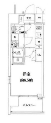大阪市中央区谷町６丁目の賃貸マンションの間取り