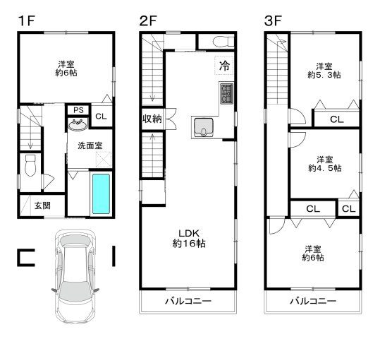 明石市山下町4の間取り
