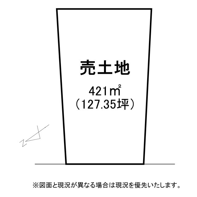 野洲市永原　建築条件無し売土地の土地図