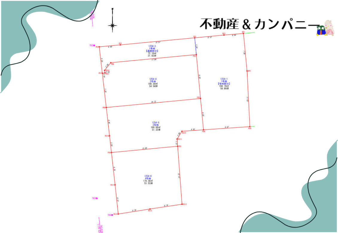伊予市下三谷のおトチ4号地　伊予市下三谷売土地の区画図