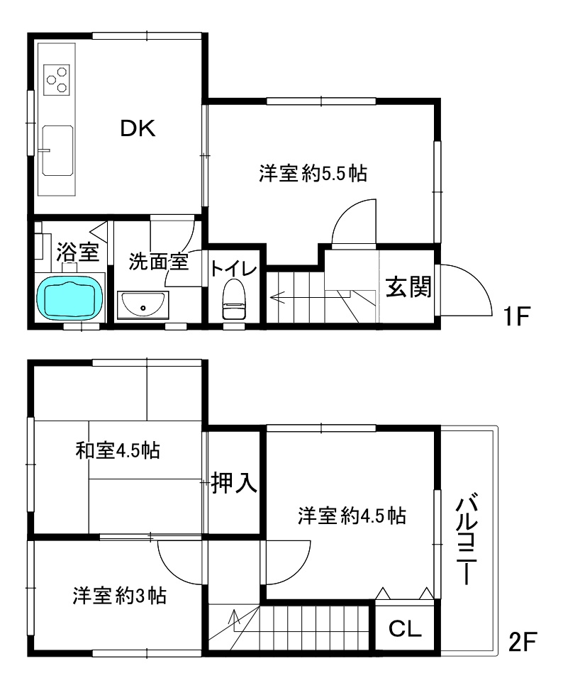 神戸市垂水区多聞台中古戸建の間取り