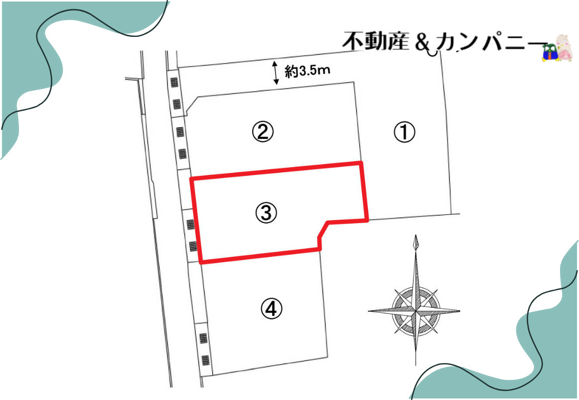 伊予市下三谷のおトチ3号地　伊予市下三谷売土地の区画図