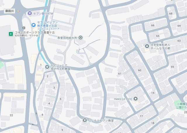 ■枚方市香里ケ丘　第3期　新築一戸建ての地図