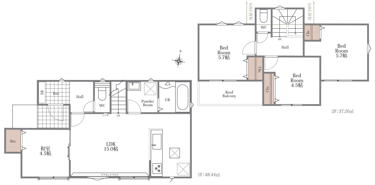 新築／ふじみ野市苗間1期　全1棟の間取り|2階建て4LDK