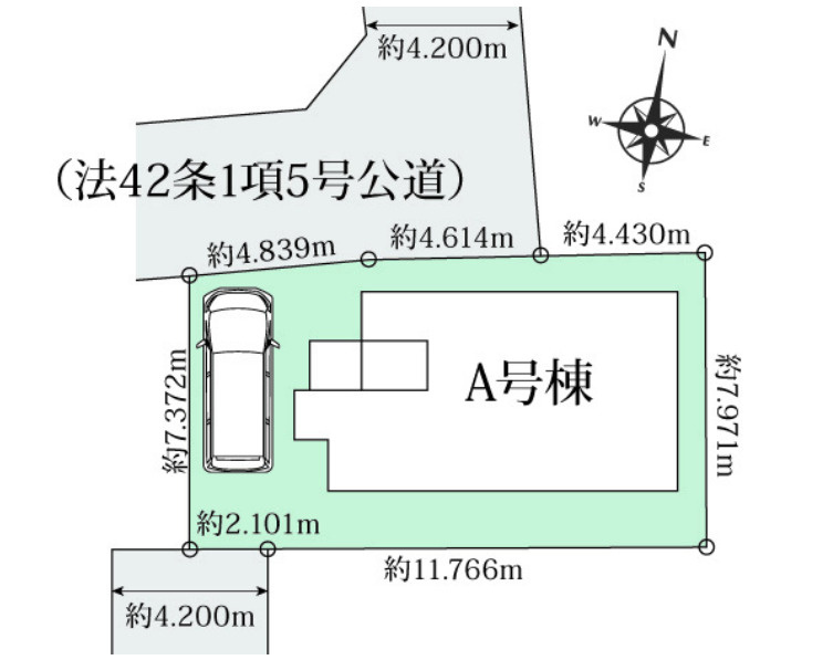 新築／ふじみ野市苗間1期　全1棟の区画図|駐車スペースあり！（車種による）