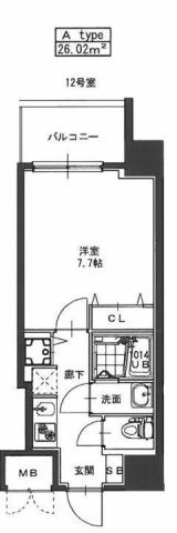 S-RESIDENCE緑橋駅前の間取り