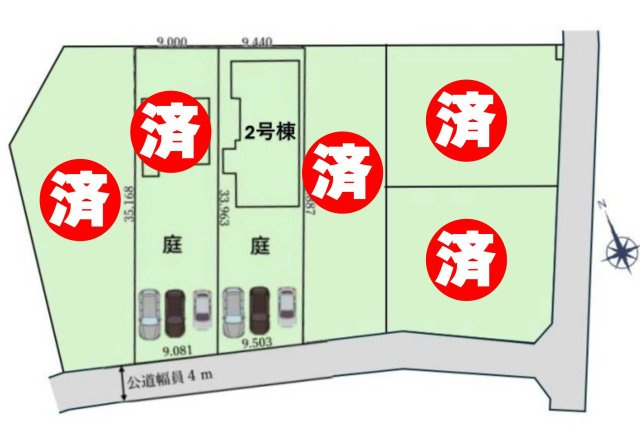 三郷市　戸ケ崎　新築戸建　全2棟の区画図|区画図です