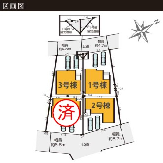 四街道市内黒田１期の区画図