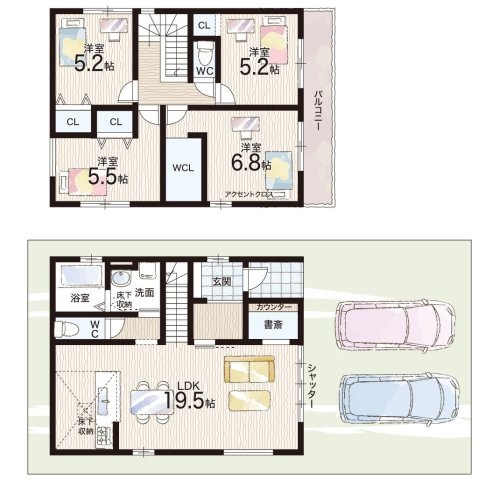 ■枚方市香里ケ丘　第3期　新築一戸建ての間取り|3号地