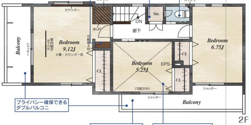 【仲介手数料無料】清瀬市下宿２期全４棟１号棟　清瀬市の不動産なら西武ハウジングの間取り