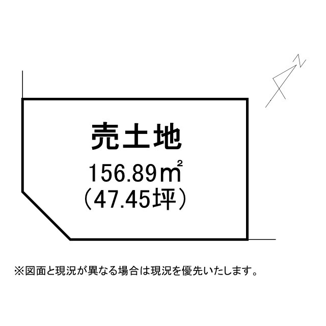 守山市吉身7丁目　建築条件無し売土地の土地図