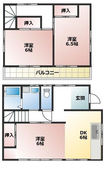 筑西市柳中古戸建の間取り