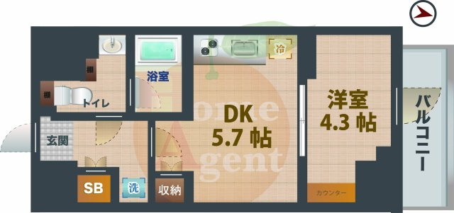 【間取り】 | ＮＯＧＡＴＡ　ＲＥＳＩＤＥＮＣＥ | 1DKのお部屋です。