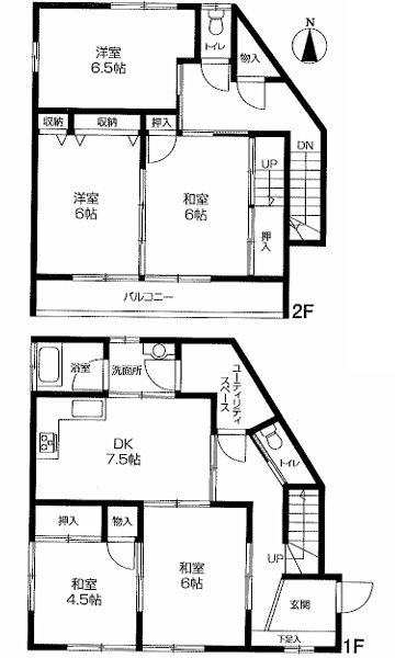 中古／富士見市羽沢1丁目の間取り|2階建5DK