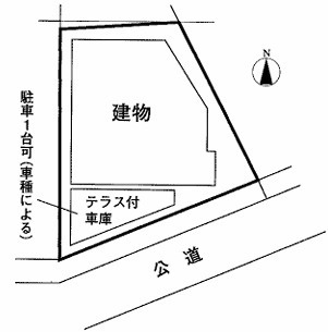 中古／富士見市羽沢1丁目の区画図|駐車スペースあり（車種による）