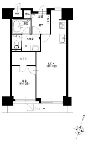 朝日広尾マンションの間取り|朝日広尾マンション：南東向き！バス・トイレ別１ＬＤＫリノベーション物件は全居室収納・窓が付いております！令和８年６月上旬完成予定です！