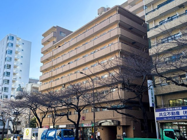 朝日広尾マンションの外観|防犯カメラ付き新耐震基準マンション、朝日広尾マンションは即日現地案内可能となっておりますので、お気軽にお問い合わせください！