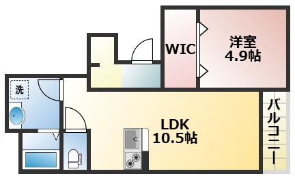 熊本市中央区黒髪６丁目のアパートの間取り