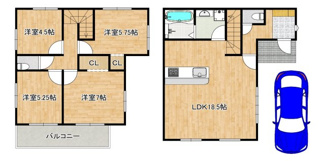【間取り】 | 富秋町１丁目　新築一戸建