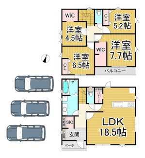 【間取り】 | 川西市水明台1丁目7の5　新築一戸建て
