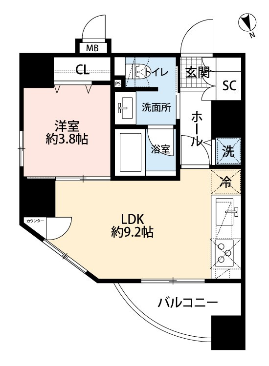 パレ・ソレイユAKIBA EASTの間取り