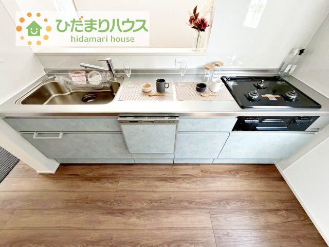 【キッチン】 | 土浦市右籾　新築戸建 | 3口コンロでお料理する時間も短くなりそうですね(*‘∀‘)