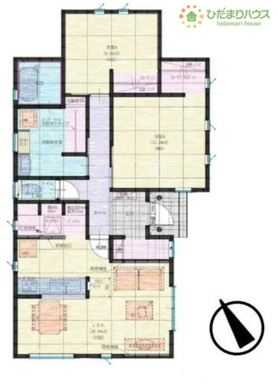 【間取り】 | 土浦市右籾　新築戸建 | パントリー完備で散らかりがちなキッチン回りもラクラクお片付けできちゃいます！
