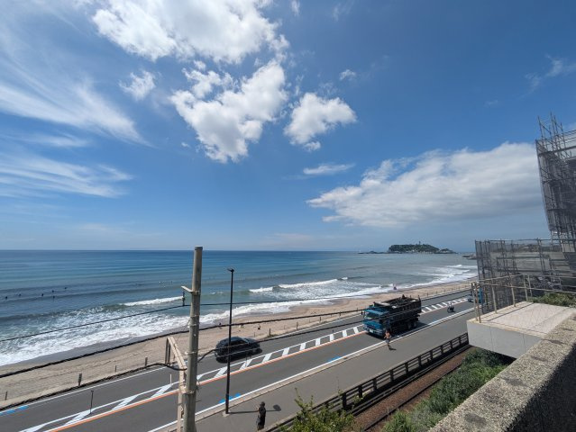 海見え！七里ガ浜海岸まで徒歩3分　更地の展望|相模湾・江ノ島を望む