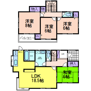 KEM鹿沼市松原1期　中古戸建の間取り