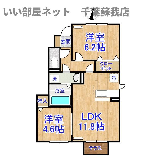 カサヴェール　Ⅱの間取り|ひと味違う？不動産屋のイメージを変えたい！『いい部屋ネット千葉蘇我店』へ是非お越しください♪