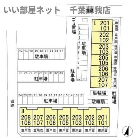 カサヴェール　Ⅱの区画図