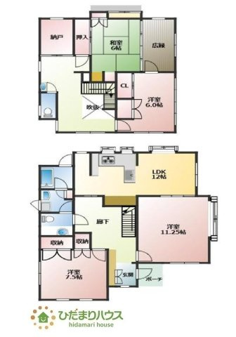 【間取り】 | 石岡市南台1丁目　中古戸建 | 一人部屋が実現できる４SLDK間取りです