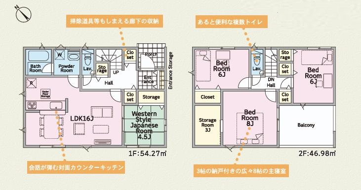 土浦市神立町第9　新築戸建　2号棟の間取り