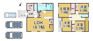 【間取り】 | 川西市大和東2丁目14の8　新築一戸建て