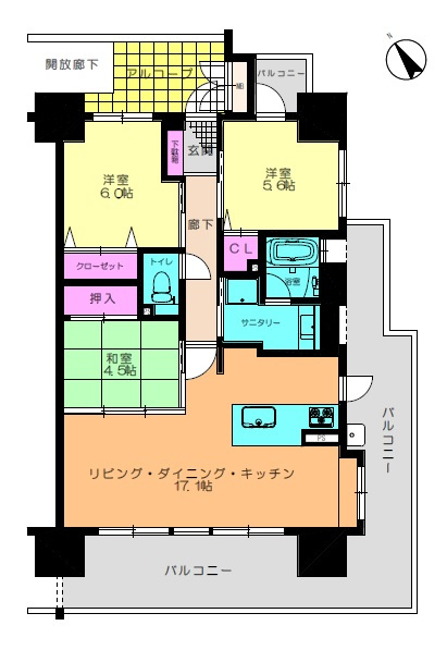 アルファステイツ助任本町の間取り
