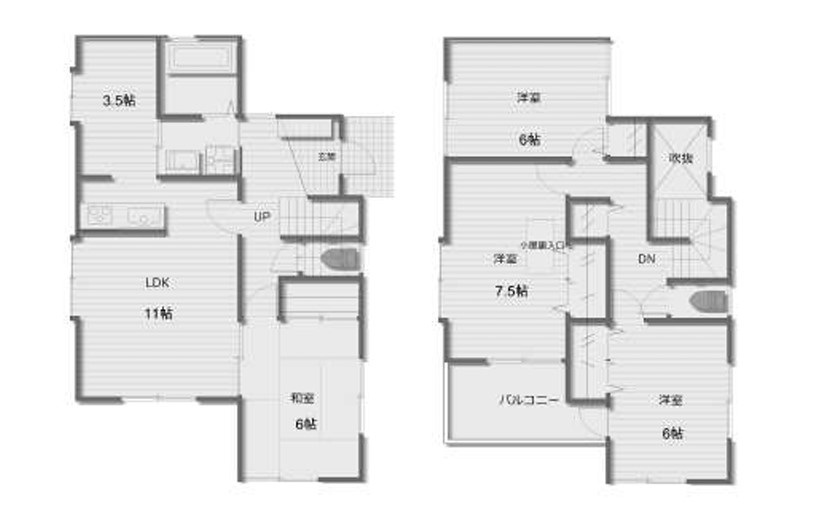 八王子市　弐分方町　中古戸建ての間取り|～4LDK＋S　キッチン奥に用途多彩なスペースあり、全室6帖以上の快適住空間～