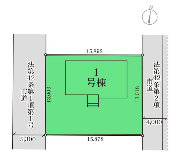 【区画図】 | リーブルガーデン.S高崎市町屋町第3ー① | 開放的な両面道路に面した1棟！