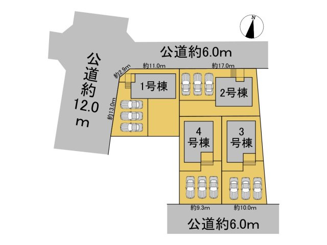 クワイエ　岐阜市中川原第２　全４区画分譲の区画図|■区画図
■YAMADA電機の　ヤマダ不動産　株式会社リライフ　
いつでもお問合わせ下さい。