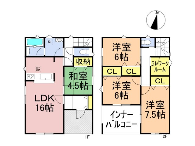 【商談中】クワイエ　岐阜市中川原第２　全４区画分譲の間取り|■4号棟　■ヤマダ不動産　株式会社リライフ　
■夢のマイホーム購入をフルサポートします！