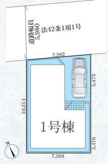 【区画図】 | 海老名市柏ケ谷4丁目  1号棟 1期 | 敷地面積23.3坪　※私道持分有