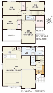 【間取り】 | 【仲介手数料無料！！】八王子市下柚木2丁目　新築戸建て（全1棟）1号棟　6999万円